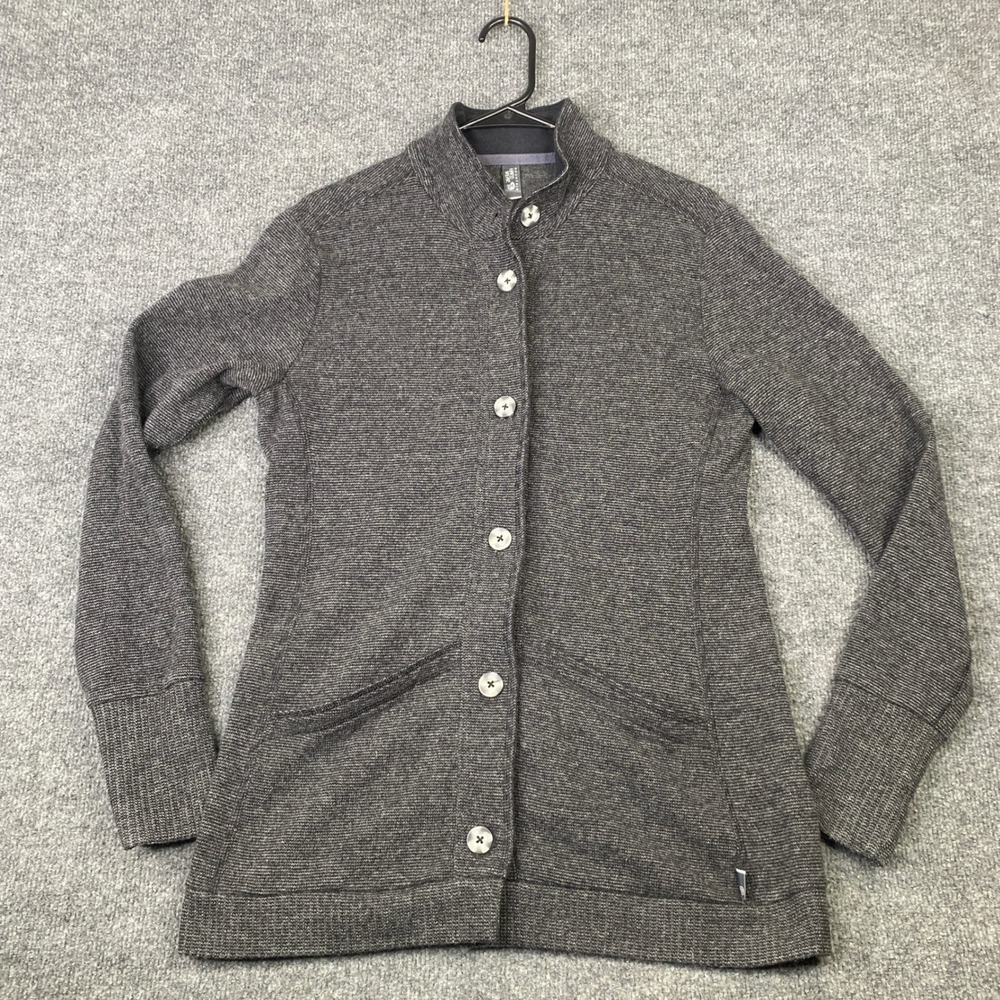 Mountain Hardwear Womens Gray Wool Blend Button Up Cardigan Sweater OL0060 M